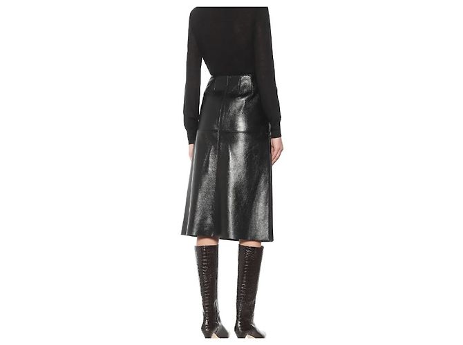 Joseph Sidena-Shiny Black Leather Skirt - view 3