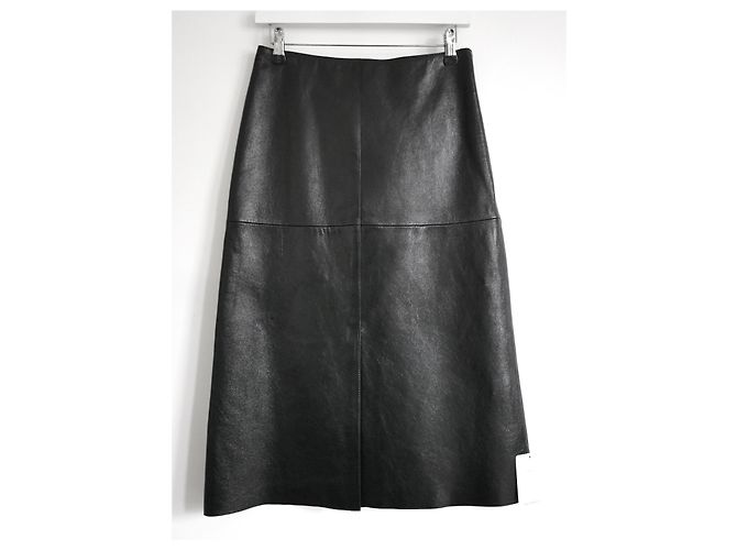 Joseph Sidena-Shiny Black Leather Skirt - view 4