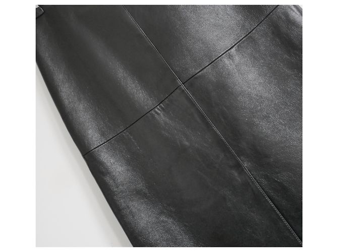 Joseph Sidena-Shiny Black Leather Skirt - view 5