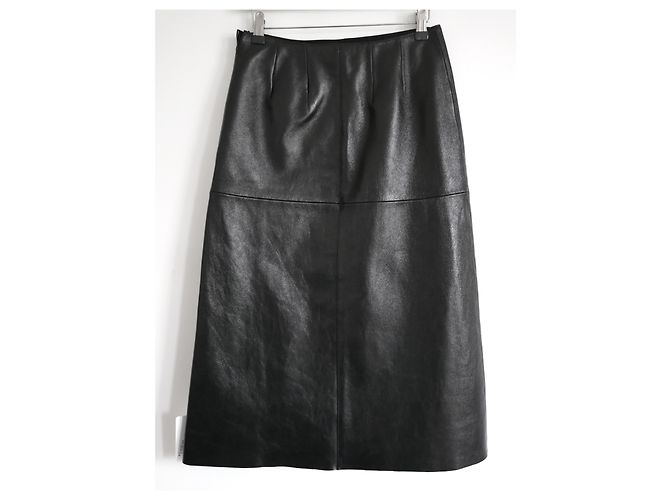 Joseph Sidena-Shiny Black Leather Skirt - view 7