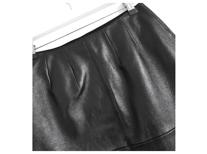 Joseph Sidena-Shiny Black Leather Skirt - view 8