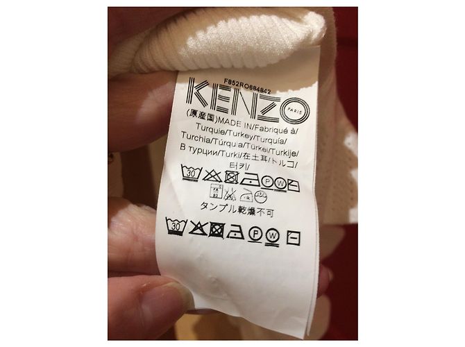 Kenzo Kleid Weiß aus Viskose und Polyester - Ansicht 6