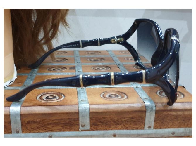 Gafas de sol de bambú Gucci Negro - vista 5