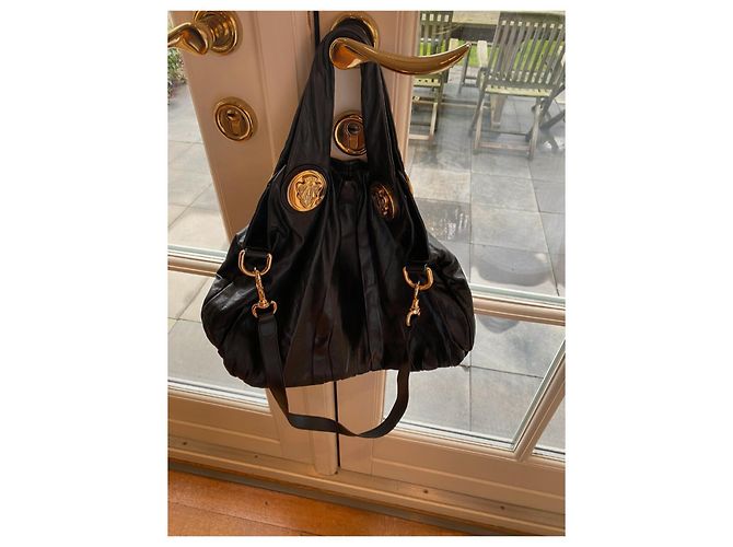 Borsa a mano Gucci Hysteria in pelle nappa nera Nero - vista 3