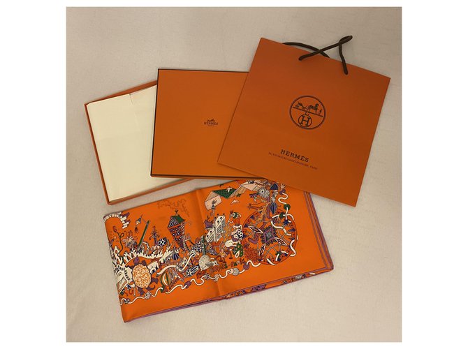 Hermès Carré 90 Arancione - vista 3