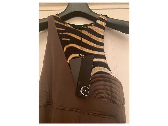 Vestito lungo monospalla Just Cavalli Marrone Chiaro Viscosa - vista 3