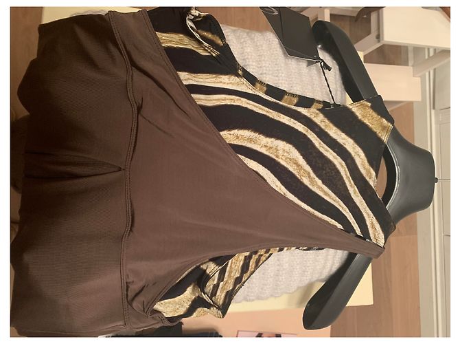 Vestito lungo monospalla Just Cavalli Marrone Chiaro Viscosa - vista 9
