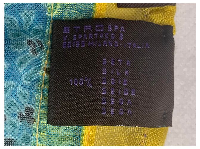 Sciarpa Etro in seta multicolore con frange in raso - vista 5