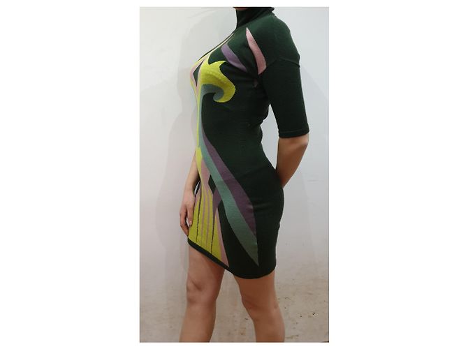 Versace gemustertes Wollkleid Mehrfarben - Ansicht 2