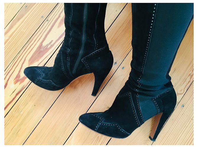 Botas Alaïa de cuero negro 38 - vista 10
