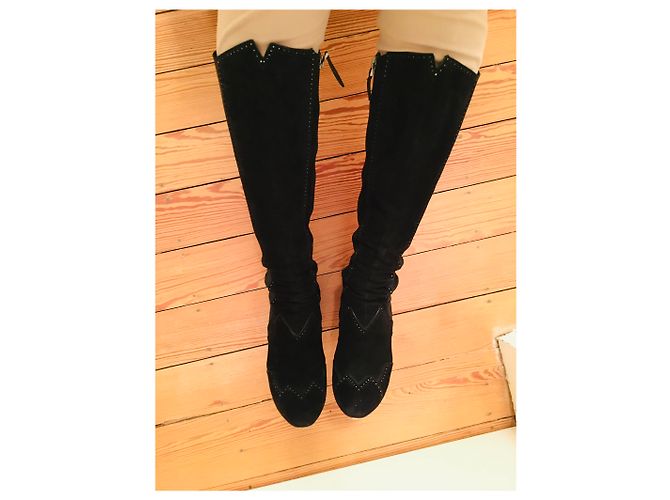 Botas Alaïa de cuero negro 38 - vista 9