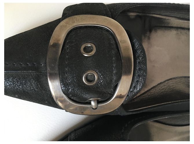 Mules Prada in pelle nera 38 Nero Silver hardware - vista 11