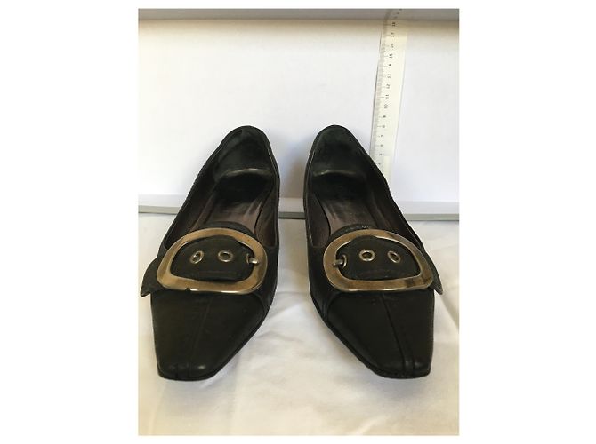 Mules Prada in pelle nera 38 Nero Silver hardware - vista 3