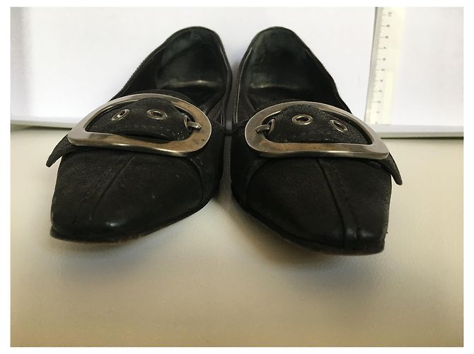Mules Prada in pelle nera 38 Nero Silver hardware - vista 7