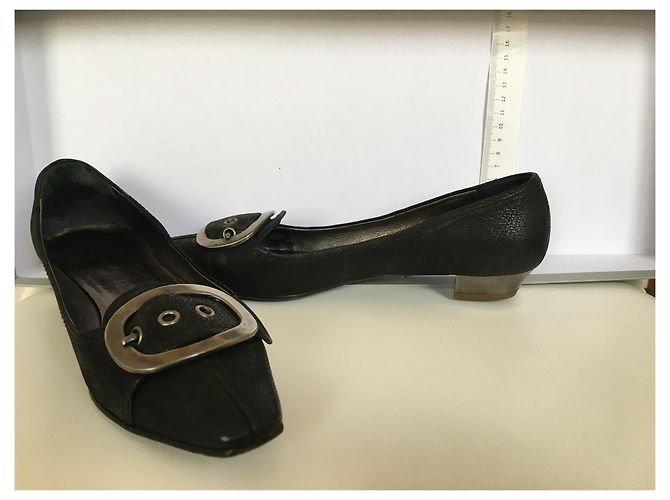 Mules Prada in pelle nera 38 Nero Silver hardware - vista 9