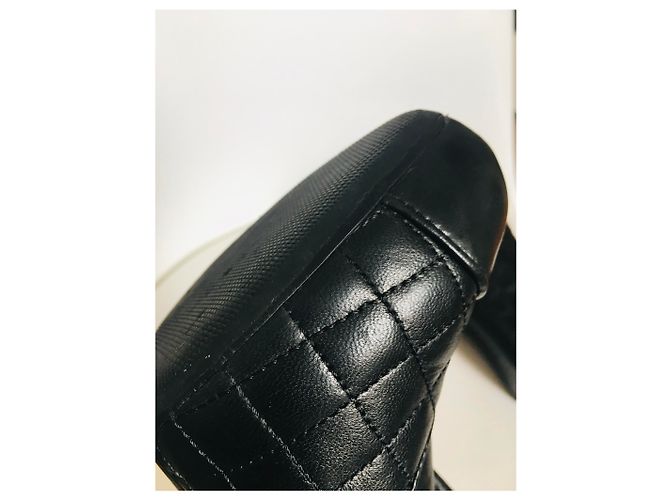Stivaletti Chanel in pelle nera 38.5 Nero Silver hardware - vista 3
