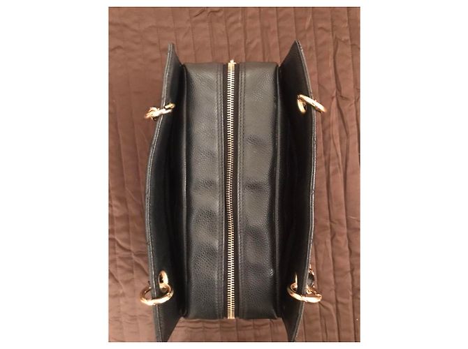 Chanel Petite Shopping Tote Nera in Pelle Nero - vista 2