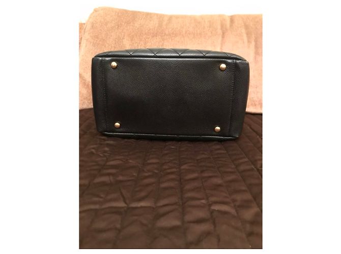 Chanel Petite Shopping Tote Nera in Pelle Nero - vista 3