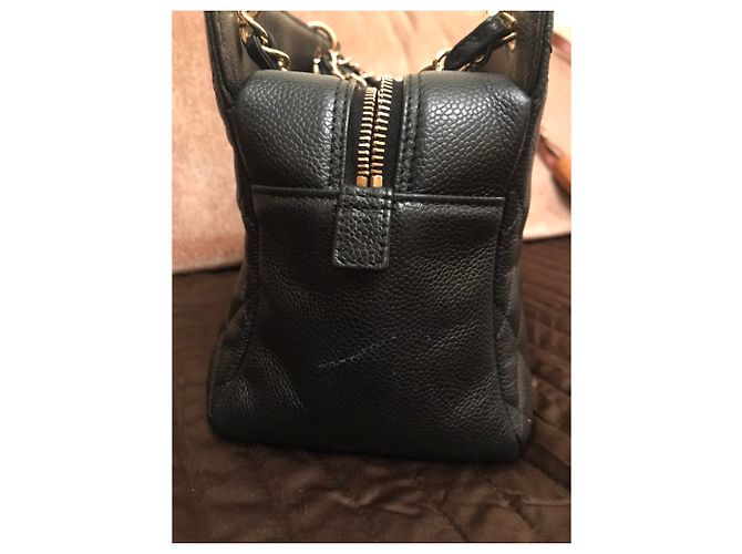 Chanel Petite Shopping Tote Nera in Pelle Nero - vista 5