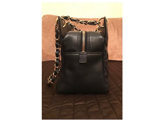 Chanel Petite Shopping Tote Nera in Pelle Nero - vista 6