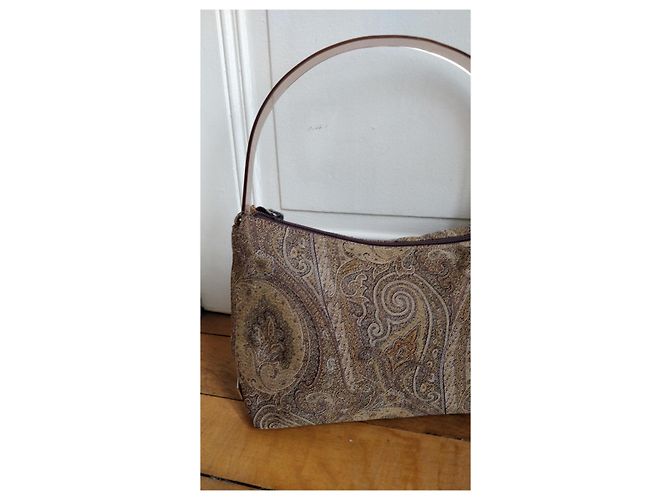 Borsa hobo Etro in cotone jacquard Paisley marrone - vista 6