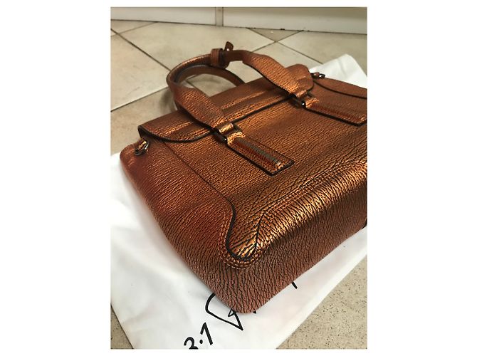 3.1 Phillip Lim Pashli Borsa in pelle bronzo media - vista 15