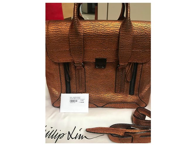 3.1 Phillip Lim Pashli Borsa in pelle bronzo media - vista 2
