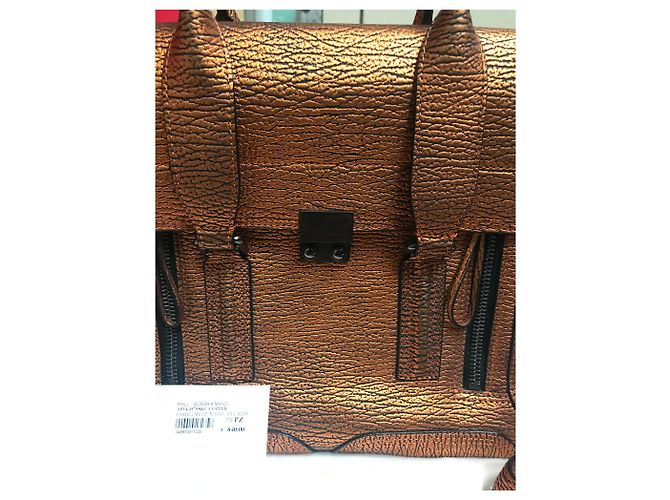3.1 Phillip Lim Pashli Borsa in pelle bronzo media - vista 4