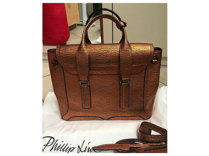3.1 Phillip Lim Pashli Borsa in pelle bronzo media - vista 7