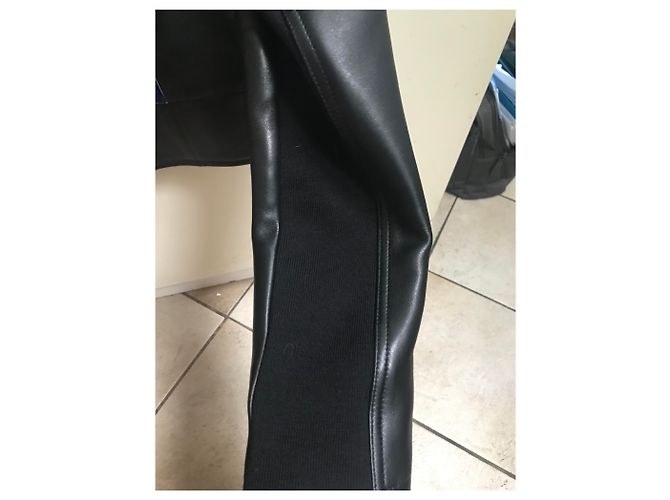 Giacca biker Neil Barrett in pelle nera e blu XS Nero - vista 4