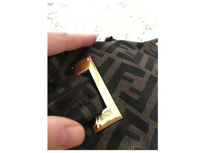 Borsa Fendi Monogramma in tela marrone - vista 5
