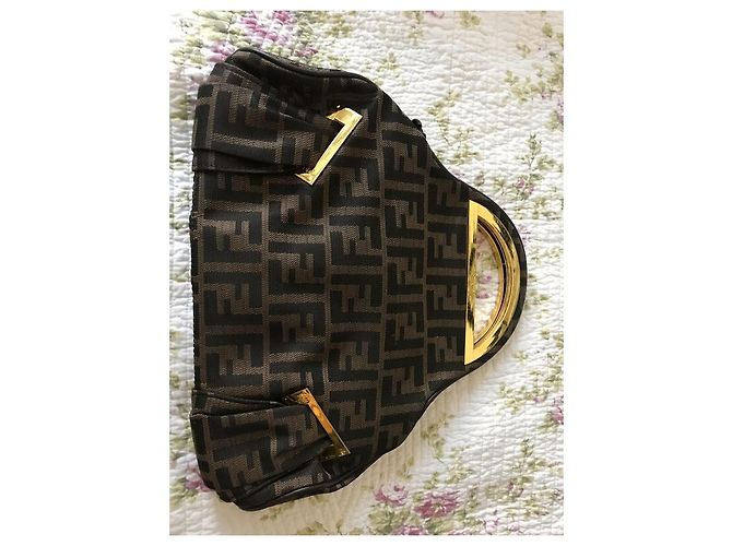 Borsa Fendi Monogramma in tela marrone - vista 6