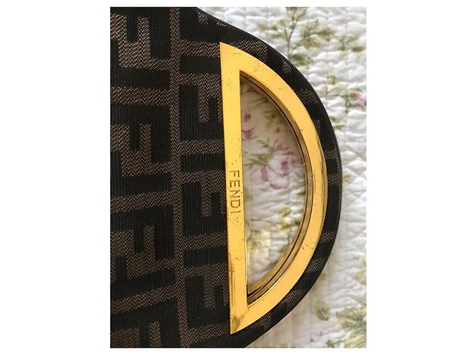 Borsa Fendi Monogramma in tela marrone - vista 7