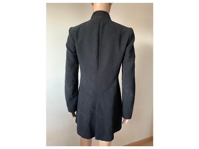 Abrigo Zara Negro de Tela M - vista 3