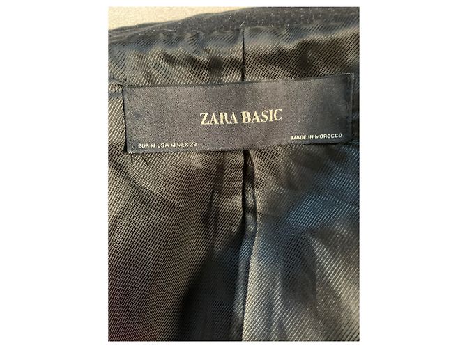 Abrigo Zara Negro de Tela M - vista 6