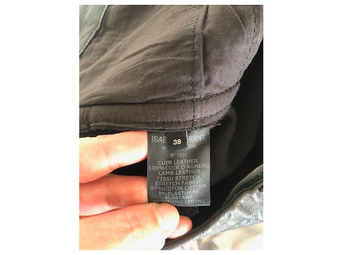 Isabel Marant Lamm Lederhose Schwarz - Ansicht 3