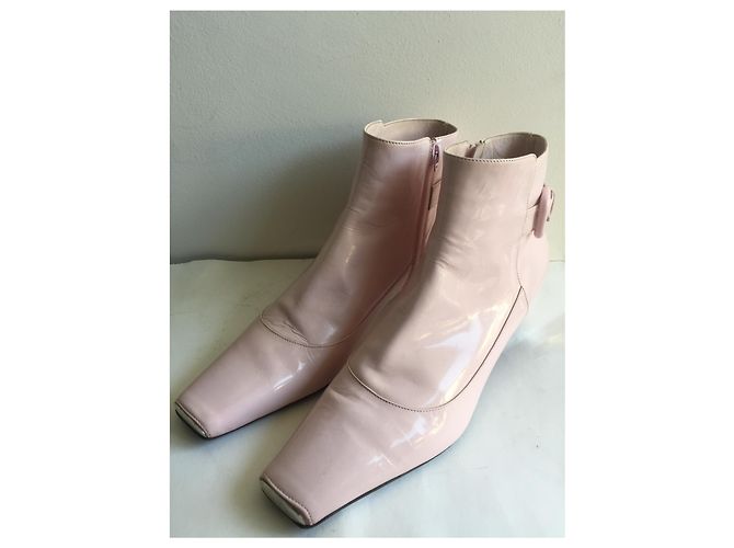 Botines Louis Vuitton de charol rosa 38 - vista 2