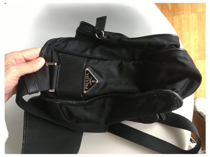Borsa a tracolla Prada in nylon nero - vista 8
