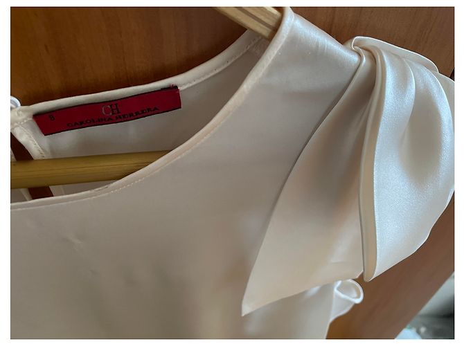 Top de satén perlado Carolina Herrera Beige - vista 2