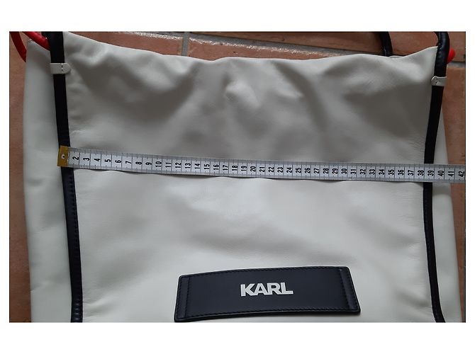 Karl Lagerfeld Große Einkaufstasche weiß aus Leder - Ansicht 10