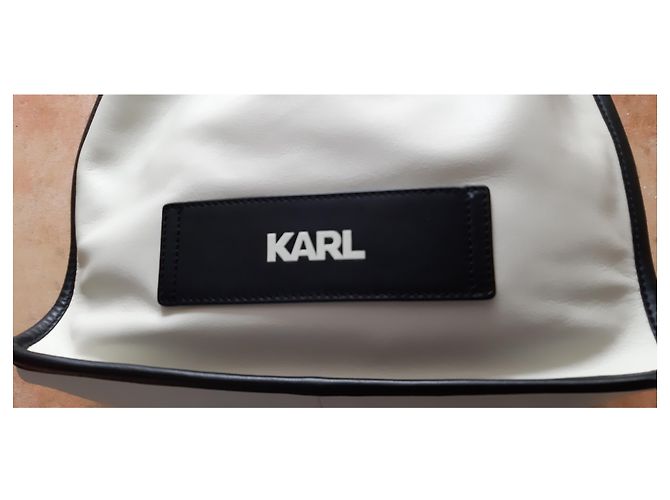 Karl Lagerfeld Große Einkaufstasche weiß aus Leder - Ansicht 5