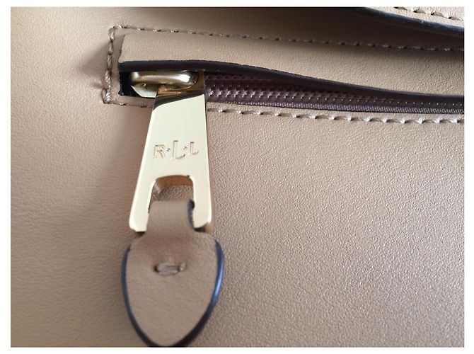 Ralph Lauren Leather Backpack Beige - view 6