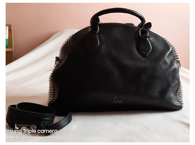 Borsa Christian Louboutin in pelle nera con rivetti argento Nero - vista 2