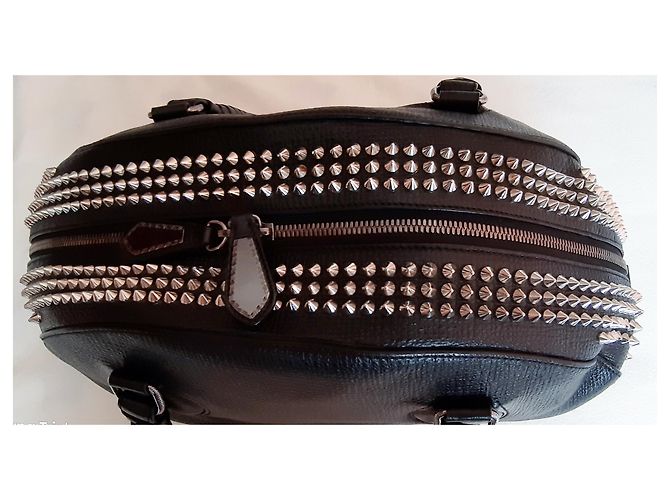 Borsa Christian Louboutin in pelle nera con rivetti argento Nero - vista 5