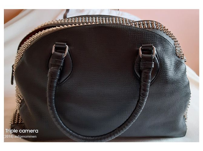 Borsa Christian Louboutin in pelle nera con rivetti argento Nero - vista 6