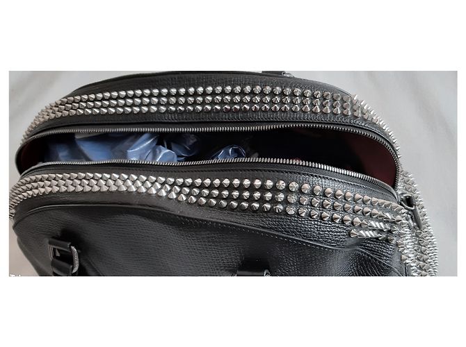 Borsa Christian Louboutin in pelle nera con rivetti argento Nero - vista 7