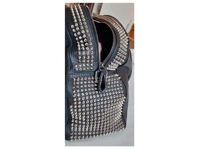 Borsa Christian Louboutin in pelle nera con rivetti argento Nero - vista 8