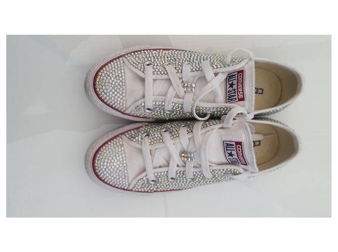 Zapatillas Converse de lino con piedras Swarovski - vista 2
