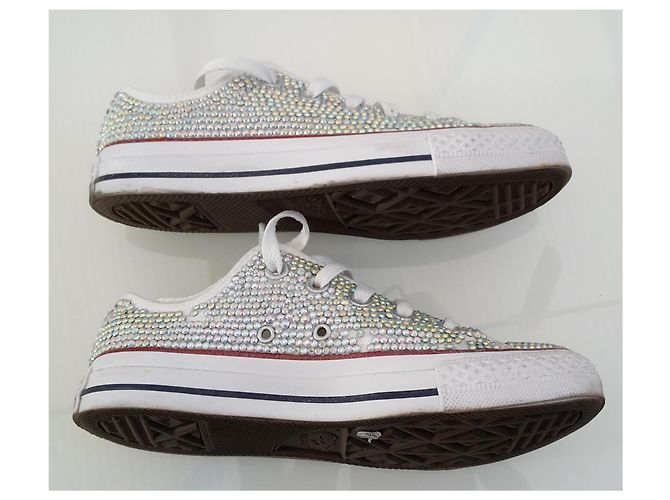 Zapatillas Converse de lino con piedras Swarovski - vista 4