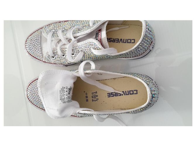 Zapatillas Converse de lino con piedras Swarovski - vista 6